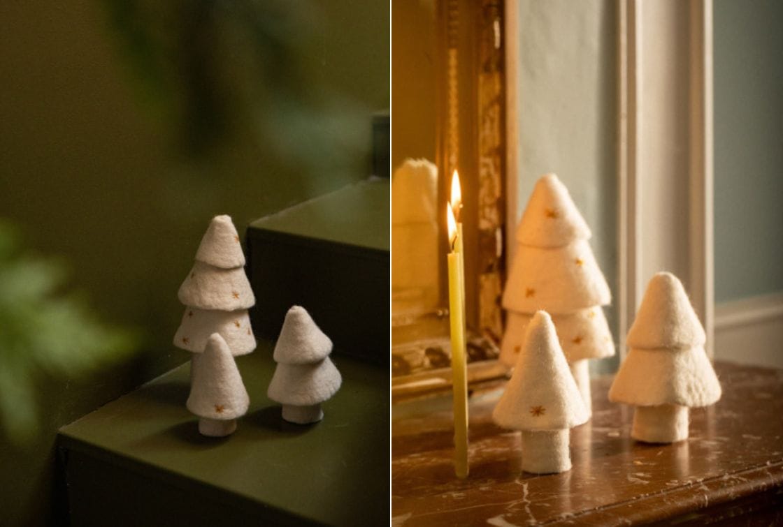 SET DE 3 ÁRBOLES DE NAVIDAD FIELTRO