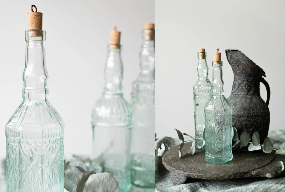 Botella de cristal reciclado