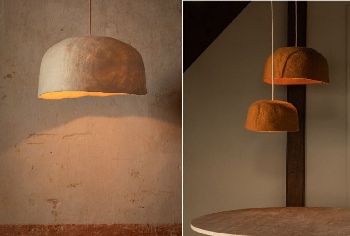 Lámpara de techo de fieltro YURT