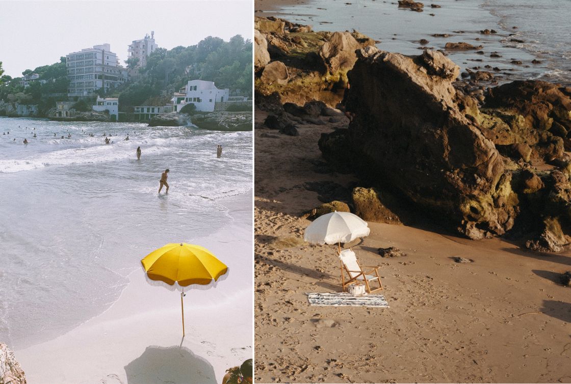 Sombrilla de playa vintage HOLIDAY